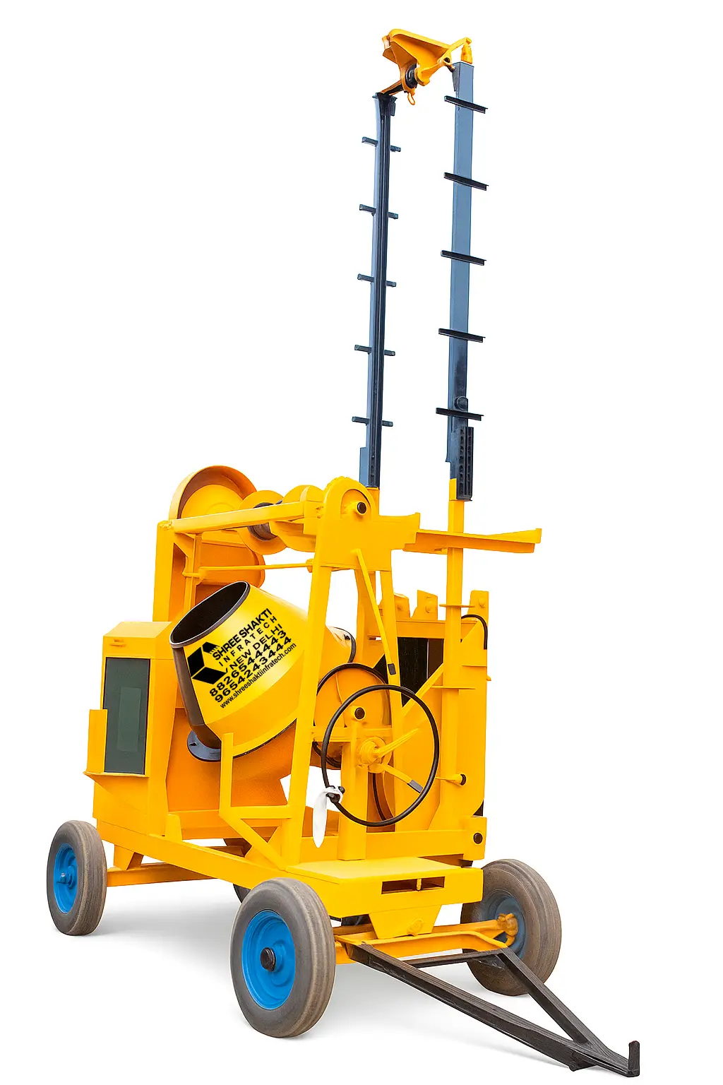 2 Pole Tower Lift Concrete Mixer Machine side view